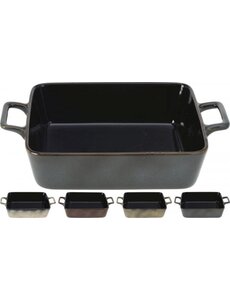  Ovenschaaltje met handvaten 24x15x6cm 4 assorti
