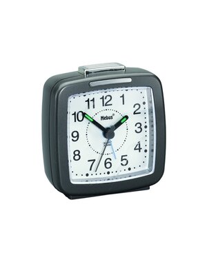Mebus Wekker Quartz 7x7cm grijs