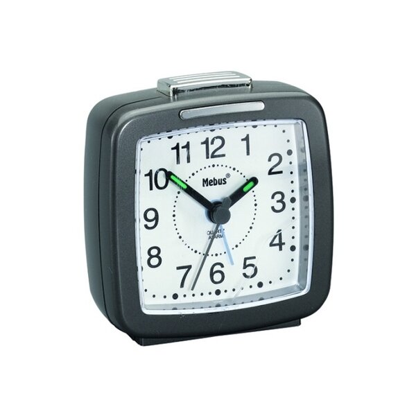 Mebus Wekker Quartz 7x7cm grijs
