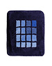 Wicotex Badmat blauwe rand blauw geblokt 60x90cm