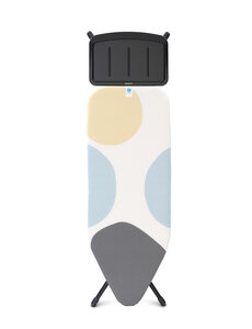Brabantia Strijkplank C 124 x 45 cm - Geen water op vloer - Solide stoomunithouder - Spring Bubbles - Black 25