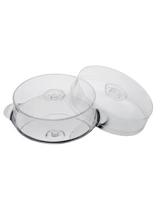 APS Taartstolp RVS plateau  30 cm, met 2 deksels