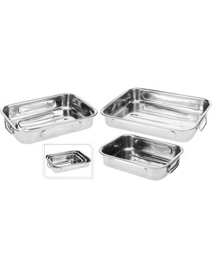 Excellent Houseware Braadslede RVS set 3 stuks