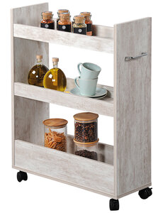 Kesper Opbergtrolley gekalkt hout look