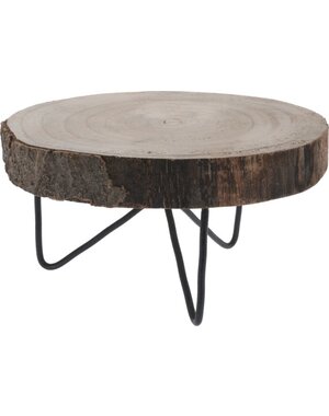 Home & Styling Plateau/tafeltje hout diameter 24cm