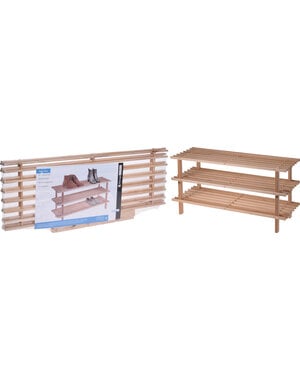 Storage Solutions Schoenenrek Hout 3 laags 77x26x40cm