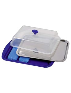 APS Taartstolp/Serveerschaal RVS met koelelement 43x29x14cm
