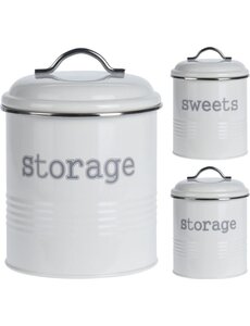 Excellent Houseware Voorraadblik met tekst 13xH18cm 2ass