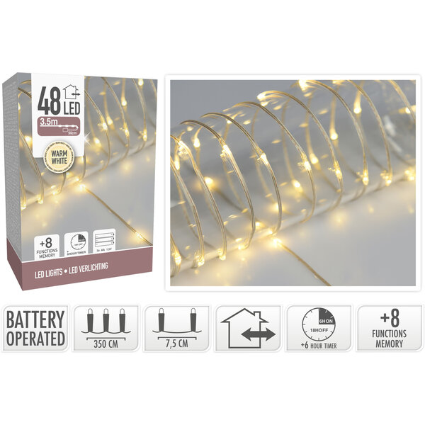 Kerstlampjes 48led warm wit