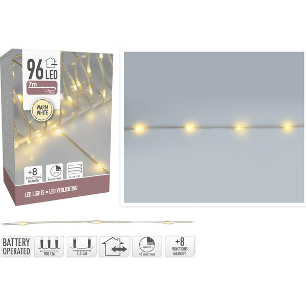 Led verlichting 7m batterijen warm wit