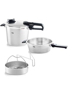 Fissler Snelkookpannenset met Inzet, 2,5L + 6L Vitavit Premium Fissler