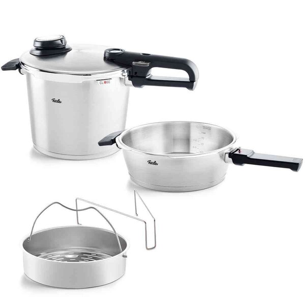 Fissler Snelkookpannenset met Inzet, 2,5L + 6L Vitavit Premium Fissler