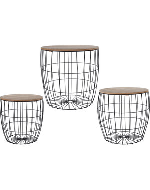 Home & Styling Bijzettafel set 3dlg zwart