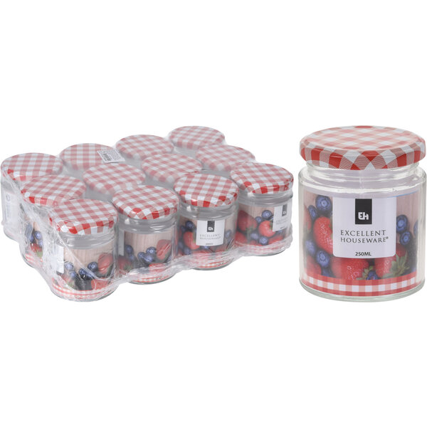 Excellent Houseware Jampotten 250ml set van 12