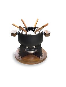 Cosy & Trendy Fonduestel Geëmailleerd zwart 6 persoons