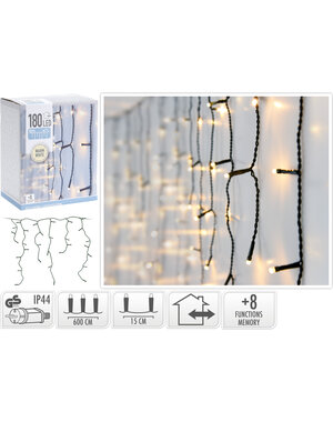 Home & Styling Ijspegelverlichting 180 lampjes warm wit