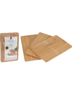 Excellent Houseware Snijplank bamboe set van 3