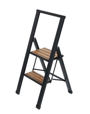 Wenko Trapladder aluminium 2 tredes zwart