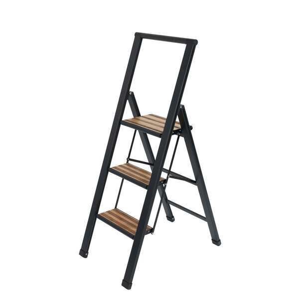 Wenko Trapladder aluminium 3 tredes zwart