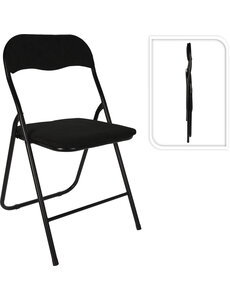  Vouwstoel ribcord zwart