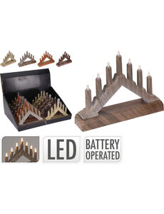 Home & Styling Kaarsenbrug 7led 4ass