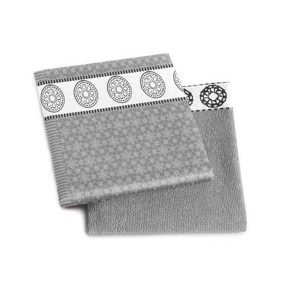 DDDDD Set keuken- en theedoek Lace grijs