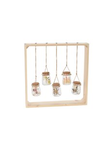 Home & Styling Houten display met glazen potjes