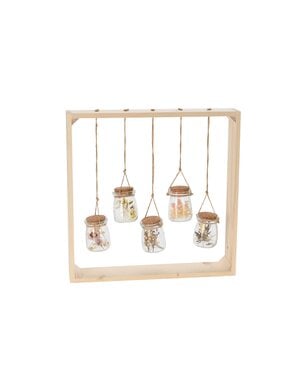 Home & Styling Houten display met glazen potjes