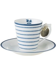Laura Ashley Espresso kop & schotel Candy Stripe