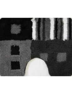 Wicotex Toiletmat zwart/antractiet/wit