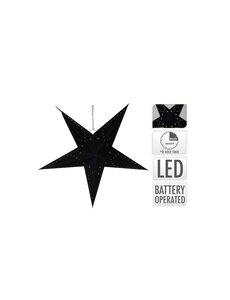  Kerstster papier met LED lampjes zwart