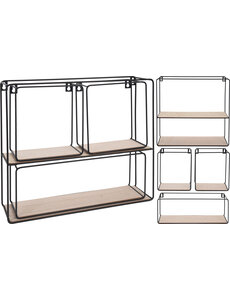 Home & Styling Wandrek Metaal zwart Set 4sts