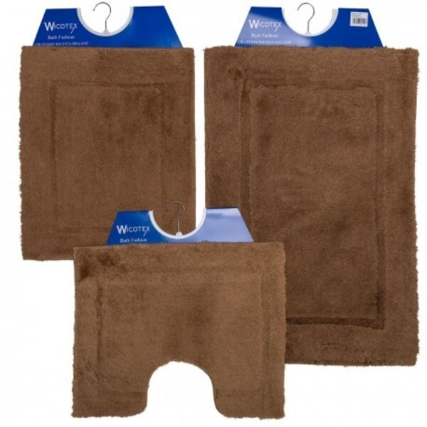 Wicotex Toiletmat Bruin Acrl met antislip onderzijde 50x60 cm