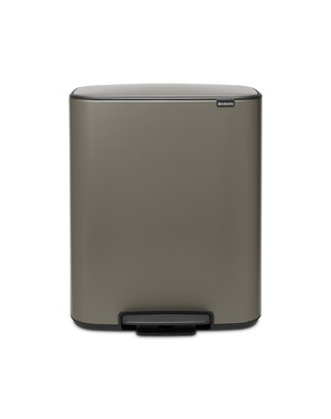 Brabantia Pedaalemmer Bo 2x 30 liter Platinum