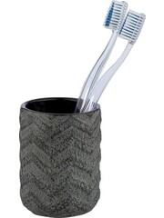 WENKO Tandenborstelbeker Elmo groen keramiek - tandenborstelhouder voor tandenborstel en tandpasta, keramiek, 6,5 x 9 x 6,5 cm, groen