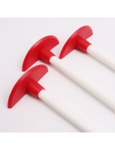  Flessenlikker/ flessenschraper 35cm. Rood/Wit