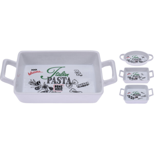 Ovenschaal porselein met tekst 3ass