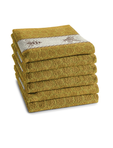 DDDDD Keukendoek Bijen okergeel set van 6