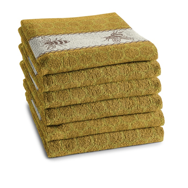 DDDDD Keukendoek Bees okergeel set van 6