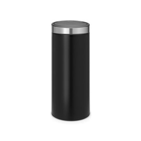 Brabantia Afvalbak Touch Bin New 30 liter Matt Black / Fingerprint Proof deksel