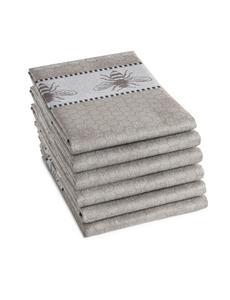 DDDDD Theedoek Honey grijs set van 6