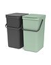 Brabantia Afvalemmer Sort & Go 2 x 16 liter Jade Green & Dark Grey