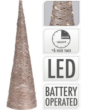 Home & Styling Piramide met 30led 60cm goud