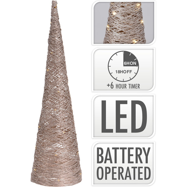 Home & Styling Piramide met 30led 60cm goud