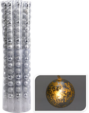  Kerstballen LED zilver 16 stuks in koker