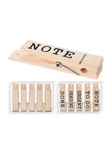 Excellent Houseware Knijper hout met print 10 ass.