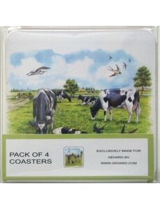  Glasonderzetters set 4 stuks Koeien