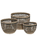 Home & Styling Mand rond zeegras set 3 stuks