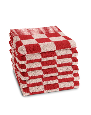 DDDDD Keukendoek Barbeque rood set van 6
