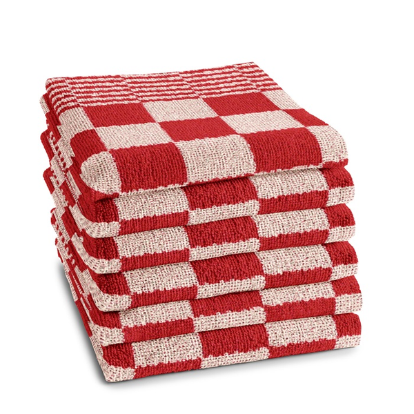 DDDDD Keukendoek Barbeque rood set van 6